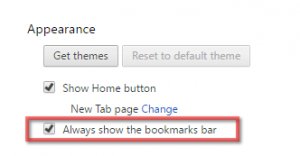 constantly show bookmarks button